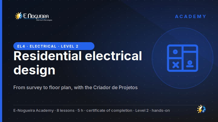 Residential electrical design: from survey to floor plan (with the site's Criador de Projetos)